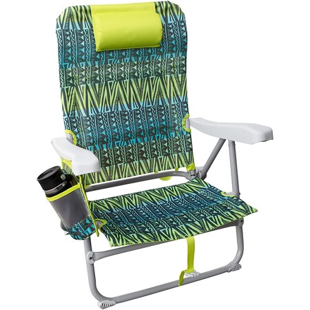 Hurley Standard Backpack Beach Chair (Steel), Waikiki, Lime CHHRSTWKLM